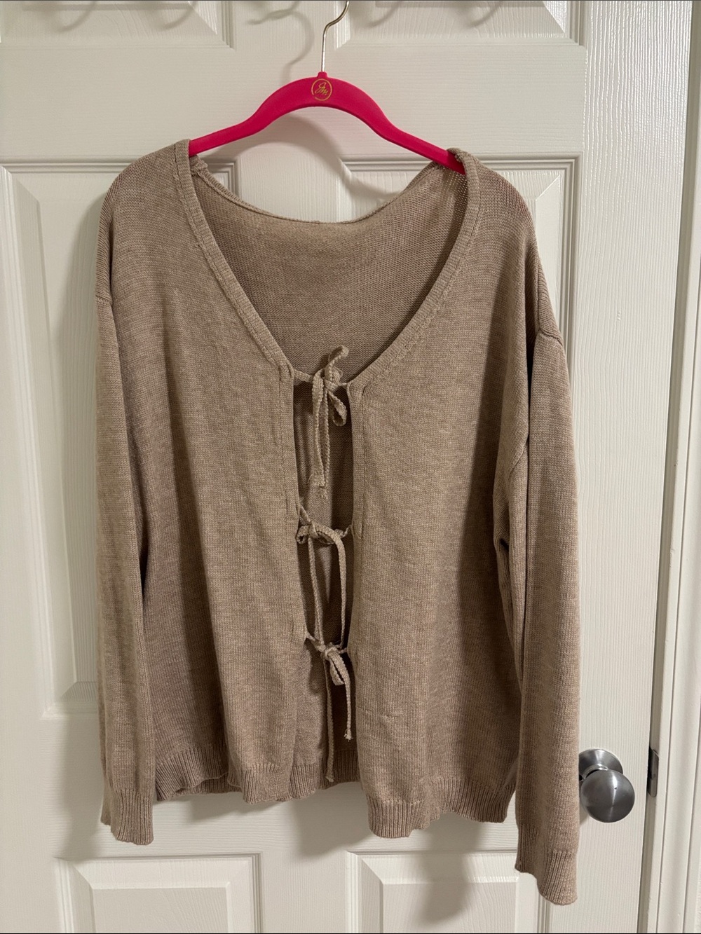 SHEIN Tie-Front Knit Cardigan